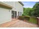 This outdoor deck offers wood railing and space to add seating for a great entertainment spot at 900 Borage Dr, Wake Forest, NC 27587