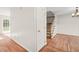 Foyer features hardwood floors and staircase leading to the second floor at 900 Borage Dr, Wake Forest, NC 27587