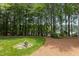 Beautiful backyard with lush green grass, trees, and views of the water at 1009 Bearglades Ln, Raleigh, NC 27615
