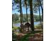 Picturesque lakefront property with lush greenery and serene views from the shoreline at 1009 Bearglades Ln, Raleigh, NC 27615