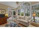 Inviting sunroom featuring scenic views, comfortable seating, and access to an outdoor deck, ideal for entertaining at 1009 Bearglades Ln, Raleigh, NC 27615