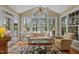 Sunroom featuring a wall of windows with lake views, comfortable seating, and stylish decor for relaxation at 1009 Bearglades Ln, Raleigh, NC 27615
