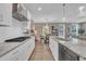 Well-lit kitchen showcasing the granite countertops, island with sink, and open design at 1022 Flagler St, Durham, NC 27713
