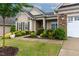 Charming single-Gathering home with manicured landscaping, stone accents, and a two-car garage at 112 Tanoak Ct, Durham, NC 27703