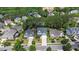 Beautiful aerial view of a neighborhood showcasing well-maintained homes and green spaces at 1132 Heritage Knoll Dr, Wake Forest, NC 27587