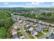 Aerial view of a residential neighborhood with well-maintained homes and green spaces at 122 Swansboro Ln, Chapel Hill, NC 27516