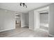 This dining room includes wood grain flooring and neutral walls at 1392 L Cooper Rd, Cameron, NC 28326