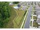 Aerial view of the neighborhood's community pool, playground, and park area, convenient to all residents at 1512 Arapahoe Ridge Dr, Raleigh, NC 27604