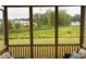 Relaxing screened-in porch overlooking a lush green landscape and serene neighborhood at 159 Wood Orchid Ln, Garner, NC 27529