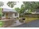 A spacious backyard featuring a covered patio, grill, and well-maintained lawn at 1915 James St, Durham, NC 27707