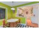 Eat-in kitchen with a white table and chairs and black and white checkered floors at 1915 James St, Durham, NC 27707