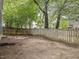 Fenced backyard with mature trees offering privacy and shade at 1928 Shadow Glen Dr, Raleigh, NC 27604