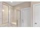 Modern bathroom with marble tile shower and glass door at 1930 Briar Chapel Pkwy, Chapel Hill, NC 27516