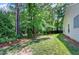 Beautiful backyard with lots of mature trees at 204 Southern Style Dr, Holly Springs, NC 27540