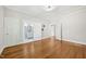 Bedroom with bathroom and hardwood floors at 2209 The Circle, Raleigh, NC 27608