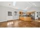 Spacious kitchen with hardwood floors and skylights overhead to add brightness at 2209 The Circle, Raleigh, NC 27608
