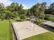 Overhead shot of a basketball court with a shelter and parking lot nearby at 2309 Yancey St, Raleigh, NC 27608
