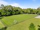 Daytime overhead view of the green community soccer field at 2309 Yancey St, Raleigh, NC 27608