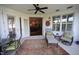 Relaxing patio area with French doors opening to indoor living spaces at 2901 Market Bridge Ln # 203, Raleigh, NC 27608
