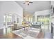 Bright, open living space with hardwood floors, fireplace, and seamless access to kitchen and dining at 2916 Reynolda Cir, Durham, NC 27712