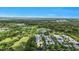 Expansive aerial view of a residential community surrounded by lush greenery and blue skies at 3 Yancey, Pittsboro, NC 27312