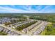 Wide aerial shot showcasing the layout of a neighborhood surrounded by lush greenery at 3309 Turner Ridge Dr, New Hill, NC 27562