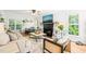 Bright and airy living room with a decorative fireplace and hardwood floors at 3401 Sitzman Ct, Raleigh, NC 27616