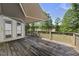 Wooden deck with covered awning at 3504 Lexham Ct, Apex, NC 27539