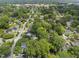 An aerial view of the neighborhood, featuring mature trees at 406 E Lee St, Smithfield, NC 27577