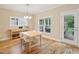 Bright dining room with hardwood floors, a wooden table and chairs, and windows with natural light at 4125 Enfield Ridge Dr, Cary, NC 27519