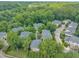 Aerial view showcasing the homes of a residential neighborhood at 4802 Glenmist Ct, Raleigh, NC 27612