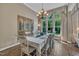 Elegant dining room featuring hardwood floors, chandelier lighting, and bright natural light at 4802 Glenmist Ct, Raleigh, NC 27612