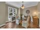 Bright office space with large windows and decorative lighting at 4802 Glenmist Ct, Raleigh, NC 27612