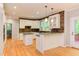 Bright kitchen with white cabinets, granite countertops, and eat in bar at 5314 Taproot Ln, Durham, NC 27705