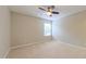 Neutral bedroom featuring carpet, ceiling fan and single window at 5535 Spindlewood Ct, Durham, NC 27703