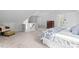 Bedroom featuring vaulted ceilings, neutral decor, and plush carpet at 9900 Two Robins Ct, Raleigh, NC 27613