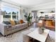 Inviting living room features modern furnishings and a neutral color palette with hardwood flooring at 100 Cordoba Dr, Franklinton, NC 27525