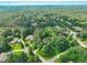Aerial view of a luxurious home nestled among lush trees in a serene neighborhood at 10540 Byrum Woods Dr, Raleigh, NC 27613