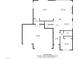 Layout of the first floor of the home featuring the kitchen, living room, dining area, garage and bedroom at 109 Obsidian Dr, Holly Springs, NC 27540