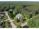 Scenic aerial shot of a neighborhood with mature trees, spacious lots, and swimming pool at 1201 Kalworth Rd, Wake Forest, NC 27587