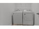 Convenient laundry room featuring side-by-side washer and dryer units at 125 Shadowdale Ln, Rolesville, NC 27571