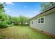 Expansive backyard with lush greenery and mature trees, providing privacy and natural beauty at 129 E Chestnut Ave, Wake Forest, NC 27587