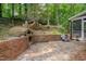 Brick patio with outdoor oven and lush green landscaping at 207 Old Forest Creek Dr, Chapel Hill, NC 27514