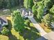 Aerial view of the home's manicured lawn and treed surroundings at 2207 Wimberly Woods Dr, Sanford, NC 27330