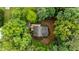 Aerial view of the house surrounded by lush trees showing its secluded setting at 222 Sagamore Dr, Louisburg, NC 27549