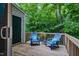 Back deck with wooden surface and a relaxing view at 2459 Bay Harbor Dr, Raleigh, NC 27604