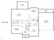 Layout of the first floor featuring the kitchen, living room, dining room, and garage at 303 Laurens Way, Chapel Hill, NC 27516
