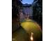 Backyard featuring artificial turf, decorative lighting, and fenced perimeter, creating a picturesque and secure outdoor setting at 3601 Nightfall Ct, Raleigh, NC 27607