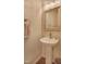 Elegant powder room featuring a pedestal sink and decorative mirror and stylish overhead lighting at 372 Farnleigh Dr, Chapel Hill, NC 27517