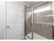 Modern shower with glass door and tiled walls at 3913 Massey Pointe Ct, Raleigh, NC 27616